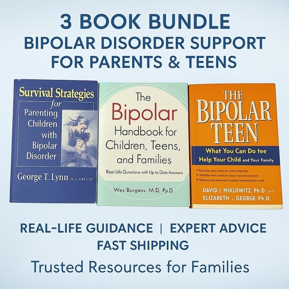 Bipolar Disorder Parenting Teens Children Families Help Guide 3 Book Bundle - Picture 1 of 13